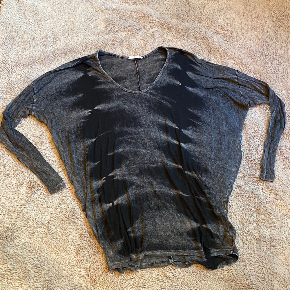 Enti Glamour Long Sleeve Black Tie Dye Top